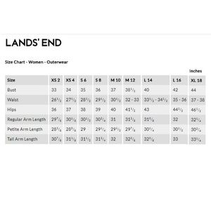 lands end dog coat sizing